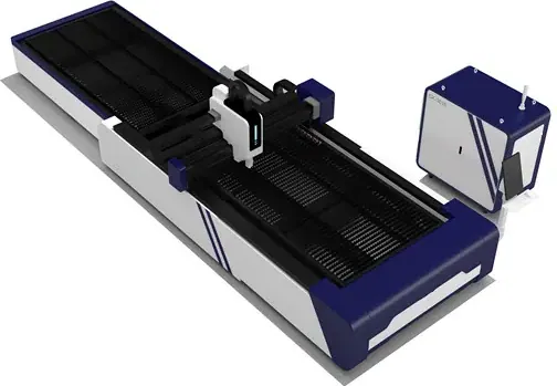 Fiber laser sheet cutting machine with exchange table